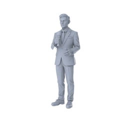 MRY-SFW LYTR567C Modern Formal Style Microphone Holding Male Single 3D Printed Resin Model Kit by SSMODEL