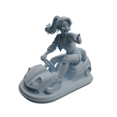 Detail view of MRY-SFW LYTR1051 Amusement Park Bumper Car Female Character Modern Model 4 pcs Model
