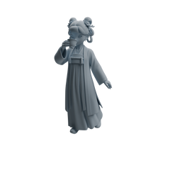 Detail view of MRY-SFW LYTR982 Ancient Lady Tea Ceremony Character Modern Model 3 pcs Model