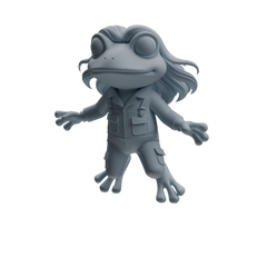 Detail view of MRY-SFW LYTR1053 Cartoon Frog Animal Modern Model 3 pcs Model