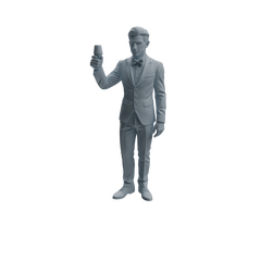 Detail view of MRY-SFW LYTR932 Bar Bartender Man Character Modern Model 3 pcs Model