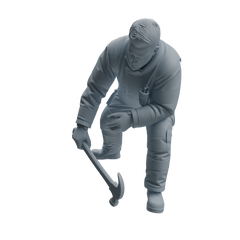 Detail view of MRY-SFW LYTR1063 Firefighter Action Pose Character Modern Model 4 pcs Model