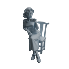 Detail view of MRY-SFW LYTR984 Republic of China Qipao Lady Tea Character Modern Model 3 pcs Model
