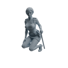 Detail view of MRY-SFW LYTR955 Seated Female Police Officer Character Modern Model 4 pcs Model
