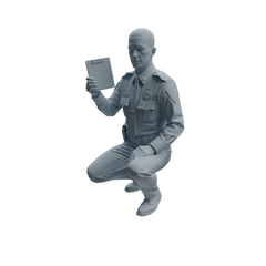 Detail view of MRY-SFW LYTR960 Multi-Scene On-Duty Male Police Officer Character Modern Model 4 pcs Model