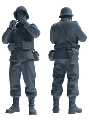 MRY-SFW SSTR210 Miniatures Soldier Model Kit WWII Soldier Organizing Gear Pose Modern Model 4 pcs