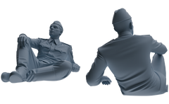 Detail view of MRY-SFW LYGR734 WWII Soviet Army War Scene Seven-Person Rest Group Model