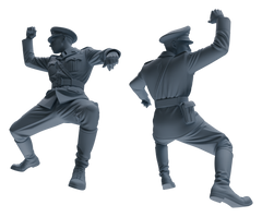 Detail view of MRY-SFW LYGR586 WWII French Army Five-Person Dancing Group Model