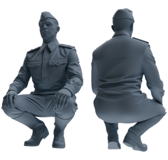 Detail view of MRY-SFW LYGR732 WWII Soviet Army War Scene Daily Routine 2 Seven-Person Group Model