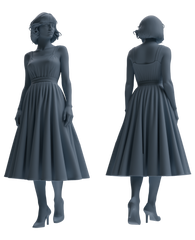 Detail view of MRY-SFW LYTR857 Dress Woman Figure Modern Model 3 pcs Miniature Car Diorama Figures Scene Props Accessories Resin Model