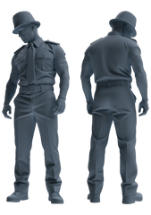 Detail view of MRY-SFW LYGR806 Modern British Police Six-Person Punishment Group Model