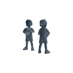 Detail view of MRY-SFW LYTR819 Child Basketball Player Figure Modern Model 6 pcs Miniature Car Diorama Figures Scene Props Accessories Resin Model