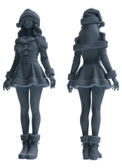 Detail view of MRY-SFW LYTR881 Christmas Style Girl Figure Modern Model 4 pcs Model