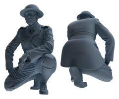 Detail view of MRY-SFW LYGR601 Historical WWII British Army Seven-Person Rest Group Model