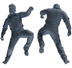 Detail view of MRY-SFW LYGR692 Modern U.S. Military Six-Person Dancing Group Model