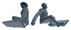 Detail view of MRY-SFW LYGR602 Historical WWII British Army Six-Person Training Group Model