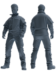 Detail view of MRY-SFW LYGR694 Modern U.S. Military Six-Person Saluting Group Model