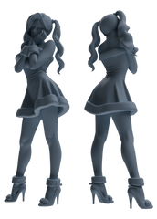 Detail view of MRY-SFW LYTR882 Christmas Themed Woman Figure Modern Model 4 pcs Model