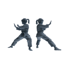 Detail view of MRY-SFW LYTR814 Karate Child Athlete Figure Modern Model 4 pcs Miniature Car Diorama Figures Scene Props Accessories Resin Model