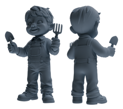 Detail view of MRY-SFW LYTR920 Cartoon Farm Boy Multi-pose Modern Model 3 pcs Model