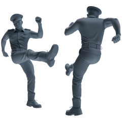 Detail view of MRY-SFW LYGR769 Modern Hong Kong Police Six-Person Dancing Group Model