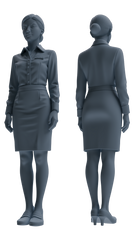 Detail view of MRY-SFW LYTR860 Flight Attendant Uniform Woman Figure Modern Model 3 pcs Miniature Car Diorama Figures Scene Props Accessories Resin Model