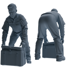 Detail view of MRY-SFW LYGR699 Modern U.S. Military Six-Person Combat Readiness Group Model