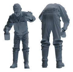 Detail view of MRY-SFW LYTR913 Farm Worker Man Multi-pose Modern Model 4 pcs Model