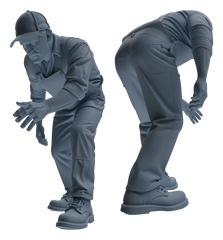 Detail view of MRY-SFW LYTR917 Farm Worker Man Multi-pose Modern Model 4 pcs Model