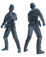Detail view of MRY-SFW LYGR671 Los Angeles Patrol Police Six-Person Singing Group Model