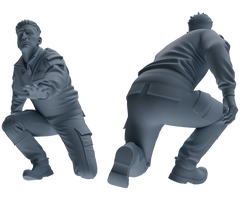 Detail view of MRY-SFW LYGR687 Modern U.S. Military Six-Person Groping Group Model