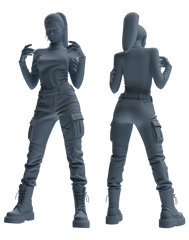 Detail view of MRY-SFW LYTR897 Streetwear Style Woman Modern Model 3 pcs Model
