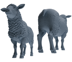 Detail view of MRY-SFW LYTR845 Farm Sheep Pose Model 4 pcs Miniature Car Diorama Figures Scene Props Accessories Resin Model