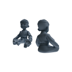 Detail view of MRY-SFW LYTR817 Cartoon Karate Child Figure Modern Model 3 pcs Miniature Car Diorama Figures Scene Props Accessories Resin Model
