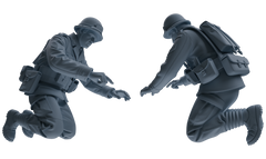 MRY-SFW SSTR194 Miniatures Soldier Model Kit Combat Command Soldier Pose Modern Model 3 pcs