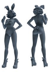 Detail view of MRY-SFW LYTR887 Bunny Girl Figure Modern Model 4 pcs Model