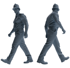 Detail view of MRY-SFW LYGR804 Modern British Police Six-Person Daily Routine Model