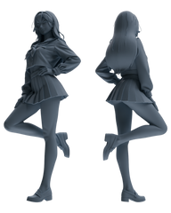 Detail view of MRY-SFW LYTR865 Cheerleader Girl Figure Modern Model 4 pcs Model