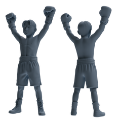 Detail view of MRY-SFW LYTR831 Child Boxer Figure Modern Model 6 pcs Miniature Car Diorama Figures Scene Props Accessories Resin Model