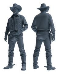 Detail view of MRY-SFW LYTR918 Western Cowboy Sheriff Multi-pose Modern Model 4 pcs Model