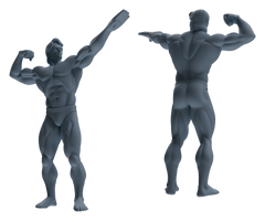 Detail view of MRY-SFW LYTR829 Male Bodybuilder Figure Modern Model 6 pcs Miniature Car Diorama Figures Scene Props Accessories Resin Model