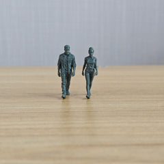 Detail view of Yao's Studio LYTR338 Unpainted Miniature 6-Piece Urban Figures Set, Ideal for Street Scene & Painting Miniatures Diorama Resin Figures Model