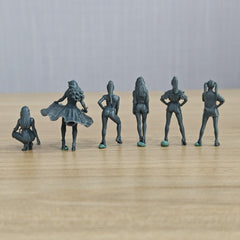Detail view of MRY-SFW LYTR638 Modern Sexy Hot Girl Style Young Female Multi-Pose Six-Person Set Miniature Car Diorama Figures Scene Props Accessories Resin Model