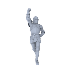 Detail view of MRY-SFW LYGR050 Medieval knight, standing pose, historical theme, magic theme, wargame, resin white model, fantasy theme, wargaming miniature, scene character, figure, hand-painted S Scale Model