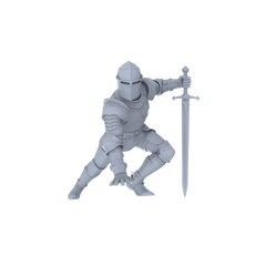 Detail view of MRY-SFW LYGR048 Medieval knight, resting pose, historical theme, magic theme, wargame, resin white model, fantasy theme, wargaming miniature, scene character, figure, hand-painted S Scale Model