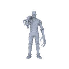 Detail view of MRY-SFW LYGR058 Biological Mutation Series, Octopus Human, wargame, resin blank model, sci-fi theme, fantasy theme, miniature figure, scene character, figure, hand-painted S Scale Model