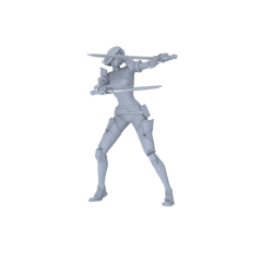 Detail view of MRY-SFW LYGR066 Blade Squad 2 Military Theme Wargame Resin White Model Game Theme Sci-Fi Theme Wargame Miniature Soldiers Scene Characters Figure Hand-Painted Model
