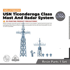 Yao's Studio LY250 1/700(350,200,144) Model Upgrade Parts USN Ticonderoga Class Mast And Radar System