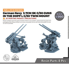 Yao's Studio LYCG345 Model Upgrade Parts German Navy 3.7CM SK C/30 GUNS IN THE DOPP L C/30 TWIN MOUNT