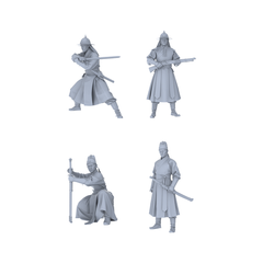 Yao's Studio LYGR001 Royal Guards 4-Pack Resin Blank Model - Blade & Firearm Armed Imperial Bodyguard Miniatures for Wargaming Diorama Scene Building 1set 3D Printed Resin Model Kit by SSMODEL